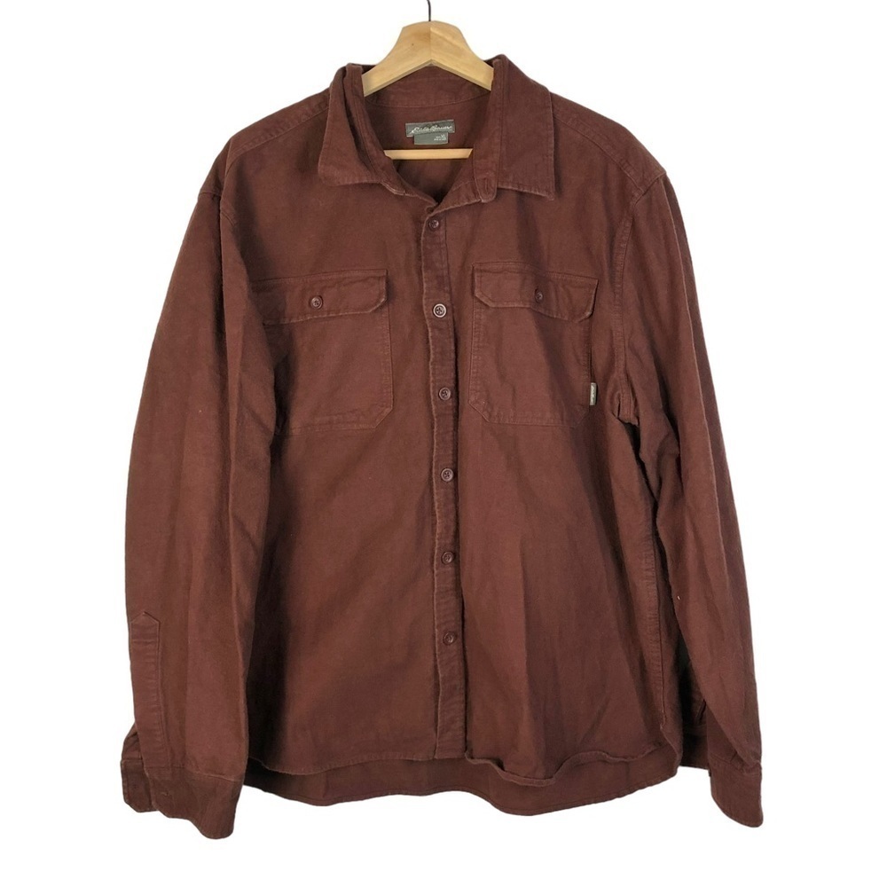 Eddie Bauer Rust Orange Thick Long Sleeve Button Down XL